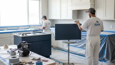 Dallas cabinet painting service for kitchen and bathroom cabinets in Dallas, TX