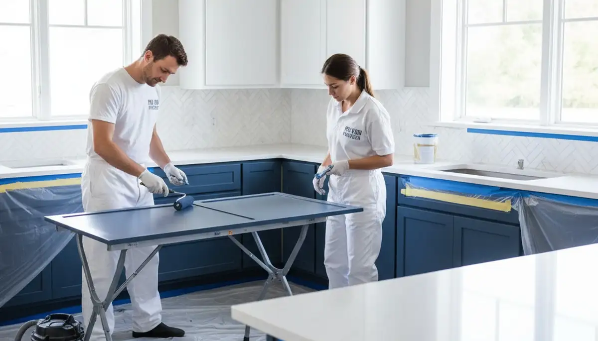 Dallas cabinet painting service for kitchen and bathroom cabinets in Dallas, TX