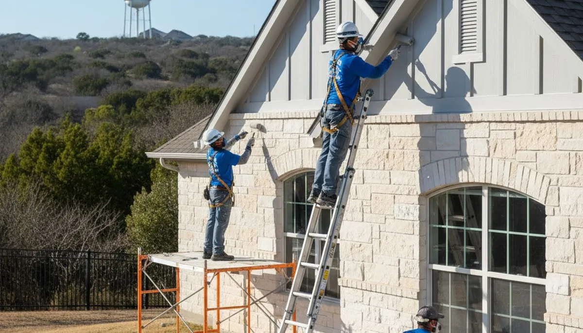 Dallas TX painter applying professional interior painting service on a residential wall