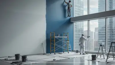 Dallas, TX commercial painting crew applying durable coatings to a business property