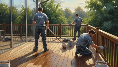 Dallas, TX deck painting service protecting and refreshing outdoor wood surfaces with professional finish