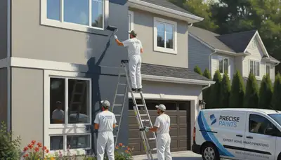 Dallas, TX house painters applying weather-ready exterior paint on a home